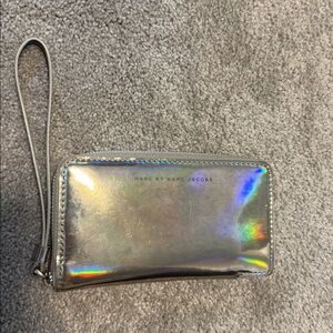 Marc Jacobs Iridescent Silver Wristlet